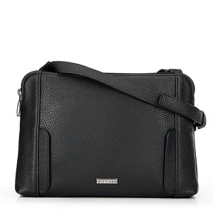 Damska torebka crossbody dwukomorowa czarno - srebrna Wittchen