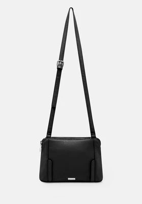 Damska torebka crossbody dwukomorowa czarno - srebrna Wittchen