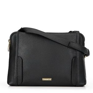 Damska torebka crossbody dwukomorowa czarno - złota Wittchen