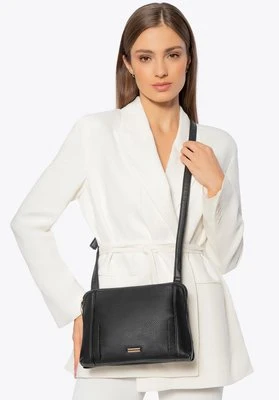 Damska torebka crossbody dwukomorowa czarno - złota Wittchen