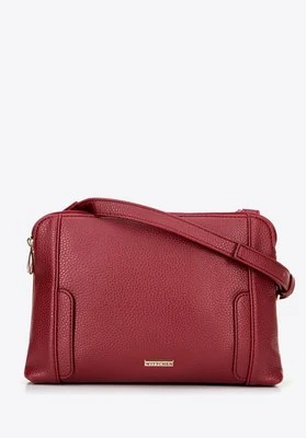 Damska torebka crossbody dwukomorowa czerwona Wittchen