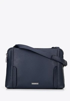 Zdjęcie produktu Damska torebka crossbody dwukomorowa granatowa Wittchen
