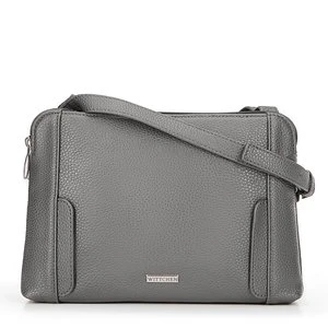 Damska torebka crossbody dwukomorowa szaro - srebrna Wittchen