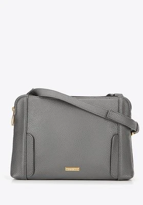 Damska torebka crossbody dwukomorowa szaro - złota Wittchen