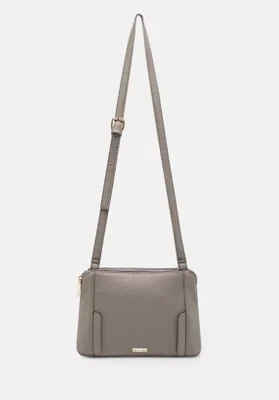Damska torebka crossbody dwukomorowa szaro - złota Wittchen