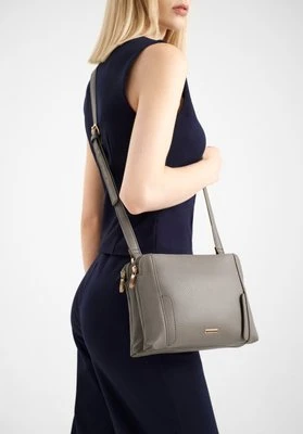 Damska torebka crossbody dwukomorowa szaro - złota Wittchen