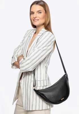Damska torebka crossbody na szerokim pasku czarna Wittchen