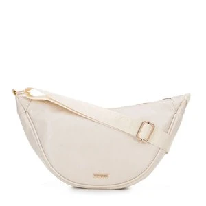 Damska torebka crossbody na szerokim pasku kremowa Wittchen