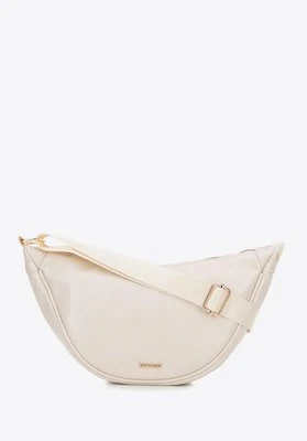 Damska torebka crossbody na szerokim pasku kremowa Wittchen
