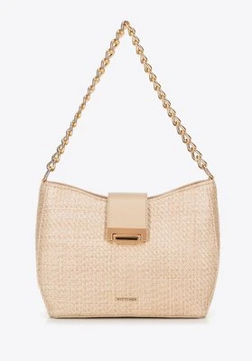 Damska torebka crossbody pleciona beżowa Wittchen