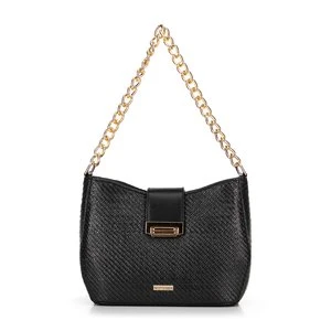 Damska torebka crossbody pleciona czarna Wittchen