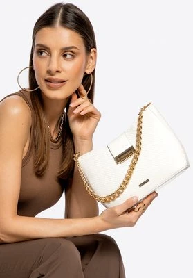 Damska torebka crossbody pleciona kremowa Wittchen