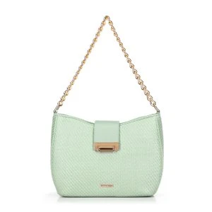 Damska torebka crossbody pleciona zielona Wittchen