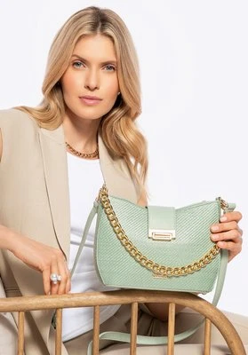 Damska torebka crossbody pleciona zielona Wittchen