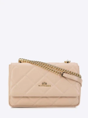 Damska torebka crossbody skórzana w romby beżowa Wittchen