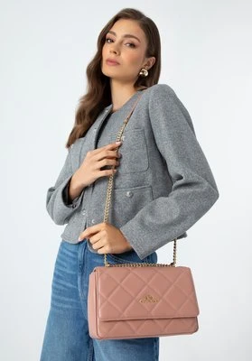 Damska torebka crossbody skórzana w romby różowa Wittchen