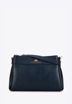 Damska torebka crossbody trapezowa granatowa Wittchen
