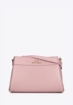 Damska torebka crossbody trapezowa różowa Wittchen