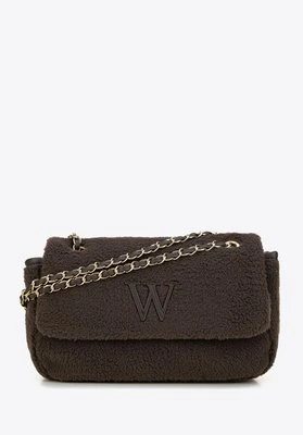 Damska torebka crossbody z futerkiem ciemny brązowy Wittchen