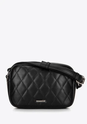 Damska torebka crossbody z imitacji skóry czarna Wittchen
