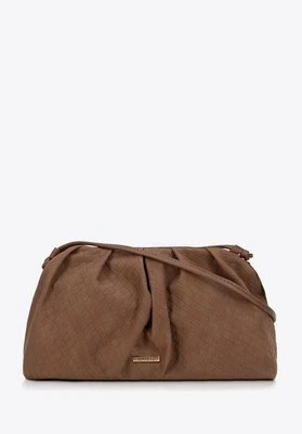 Damska torebka crossbody z marszczeniem brązowa Wittchen