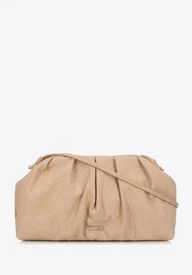 Damska torebka crossbody z marszczeniem jasny beż Wittchen