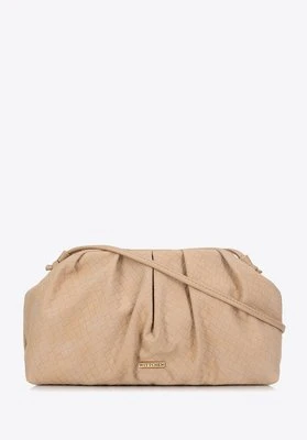 Damska torebka crossbody z marszczeniem jasny beż Wittchen