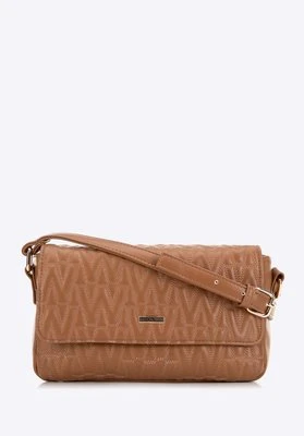 Damska torebka crossbody z przeszyciami brązowa Wittchen
