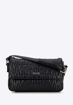 Damska torebka crossbody z przeszyciami czarna Wittchen