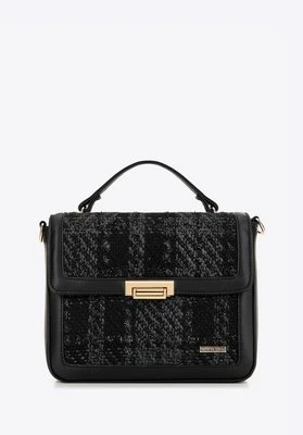 Damska torebka crossbody z tkaniny bouclé czarna Wittchen