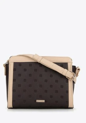 Damska torebka crossbody z tłoczonym monogramem brązowa Wittchen