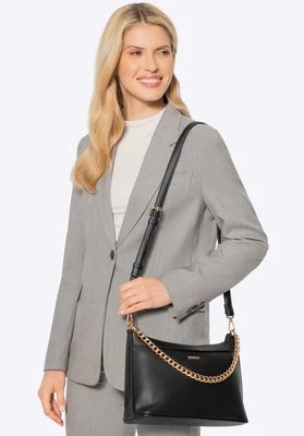 Damska torebka na ramię z ekoskóry czarno - złota Wittchen