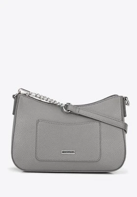 Damska torebka na ramię z ekoskóry mała szaro - srebrna Wittchen