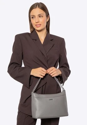 Damska torebka na ramię z ekoskóry szaro - srebrna Wittchen