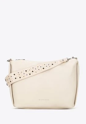 Damska torebka na ramię z ekoskóry z dżetami złamana biel Wittchen