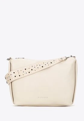 Damska torebka na ramię z ekoskóry z dżetami złamana biel Wittchen