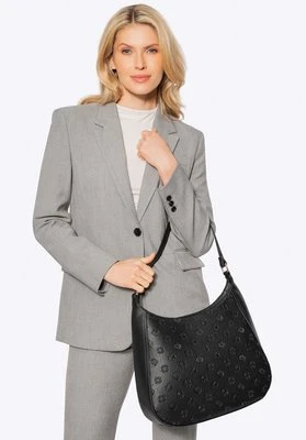 Damska torebka na ramię z imitacji skóry z tłoczeniem czarna Wittchen