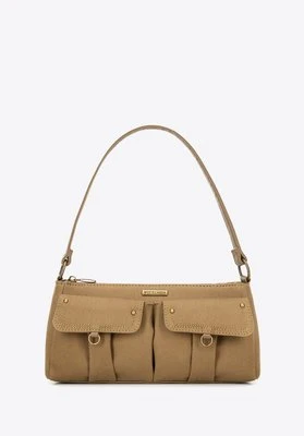 Damska torebka na ramię z kieszeniami khaki Wittchen