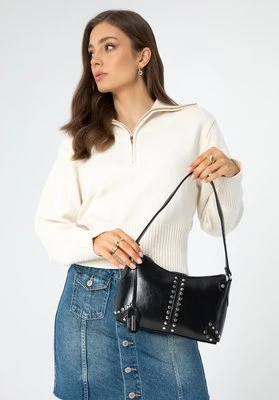 Damska torebka na ramię z nitami czarna Wittchen