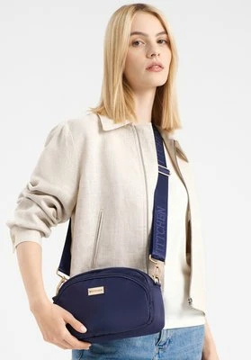 Damska torebka na ramię z nylonu granatowa Wittchen