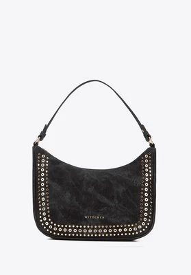 Damska torebka na ramię z ozdobnymi dżetami czarna Wittchen