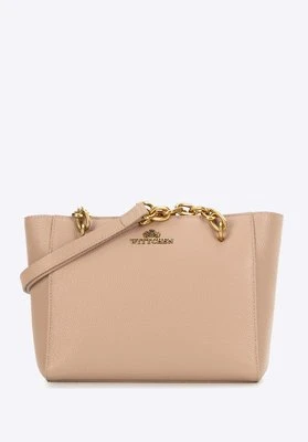 Damska torebka na ramię ze skóry beżowa Wittchen
