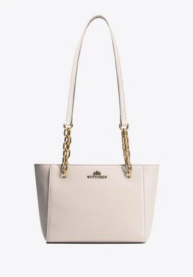 Damska torebka na ramię ze skóry jasny beż Wittchen