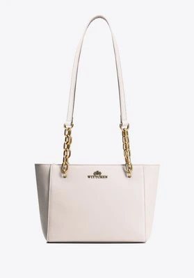 Damska torebka na ramię ze skóry kremowa Wittchen