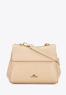 Damska torebka na ramię ze skóry naturalnej beżowa Wittchen