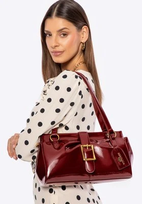 Damska torebka na ramię ze skóry podłużna bordowa Wittchen