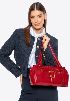 Damska torebka na ramię ze skóry podłużna czerwona Wittchen