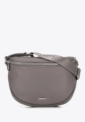 Zdjęcie produktu Damska torebka nerka ze skóry ekologicznej szaro - srebrna Wittchen