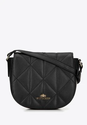 Damska torebka saddle bag z pikowanej skóry czarna Wittchen