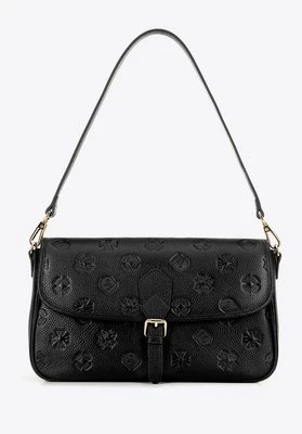 Damska torebka skórzana tłoczona w monogram czarna Wittchen